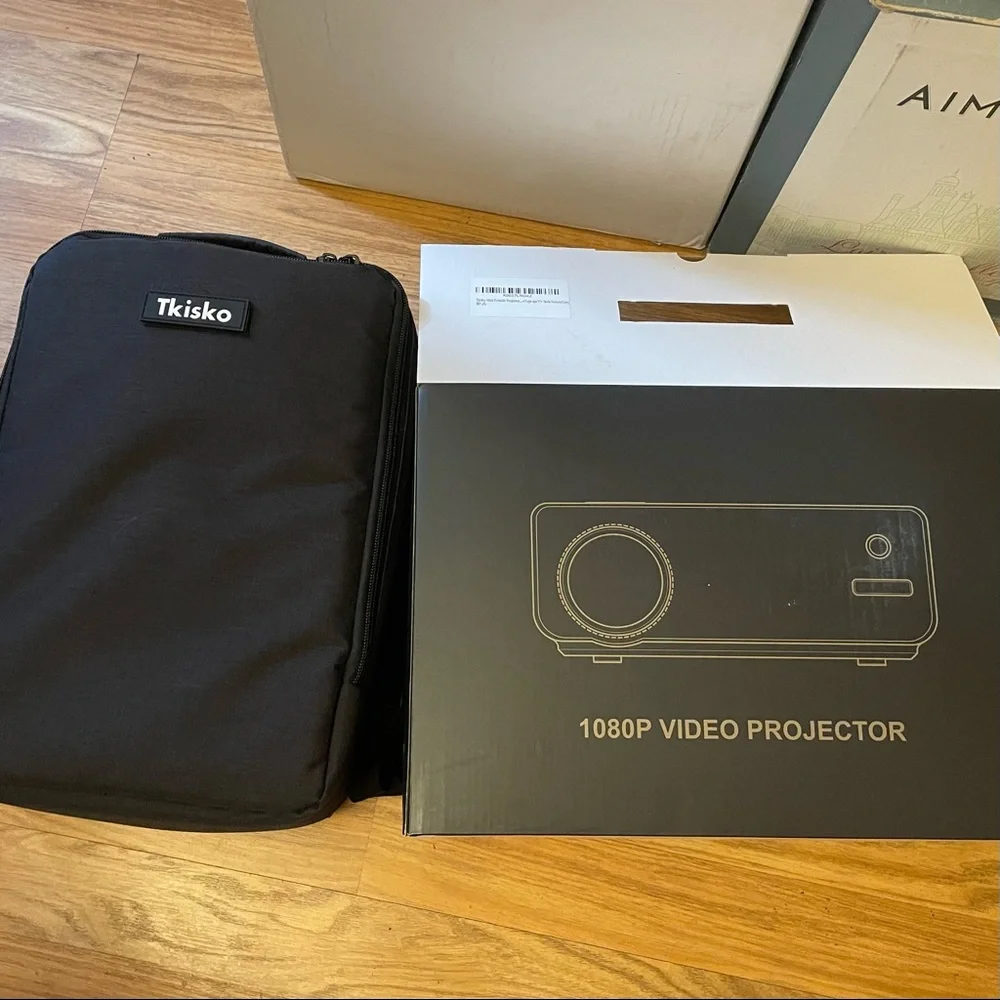 Upgraded Tkisko Mini Projector 1080P WiFi Movie Wireless Portable Projector